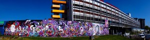 Mur réalisé avec Kanos pour le Festival Rue des Arts 3, Aulnay-sous-Bois 2