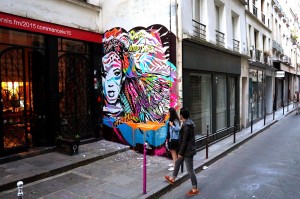 Mur réalisé pour l'émission Urban Safari à Radio Marais, Paris 3