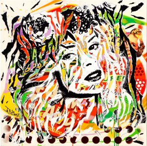 JUICY LADY by Jo Di Bona 80x80x4 technique mixte sur toile 2016