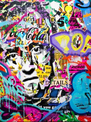 AIDS NO SUNSHINE technique mixte sur toile 120x120 by Jo Di Bona 2022 - Collection privée