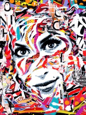 AMY IS SO POP technique mixte sur toile 100x100 by Jo Di Bona 2015 - Collection privée