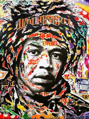 ARE YOU EXPERIENCED technique mixte sur toile 100x100 by Jo Di Bona 2021 - Collection privée