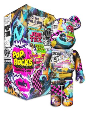 BEARBRICK 2 BOX technique mixte sur Berbrick 70cm & carton by Jo Di Bona 2023 - Collection privée