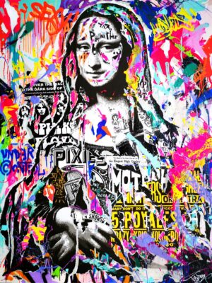 DARK SIDE OF MONA technique mixte sur toile 120x160 by Jo Di Bona 2022 - Collection privée