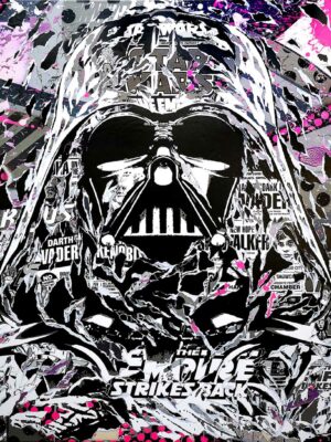DARK SIDE OF VADER technique mixte sur toile 120x120 by Jo Di Bona 2022 - Collection privée