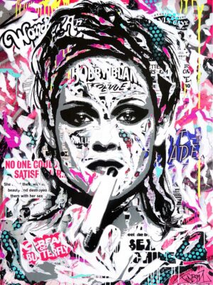 FUCK YOU technique mixte sur toile 97x130 by Jo Di Bona 2019 - Collection privée