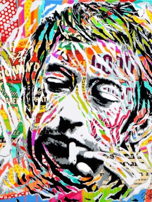 GAINSBARRE IMPERATOR technique mixte sur toile 100x100 by Jo Di Bona 2017 - Collection privée