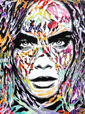 ICONICARA technique mixte sur toile 195x130 by Jo Di Bona 2017 - Collection privée