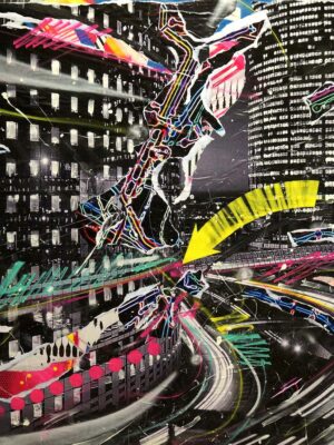 INTERCONNECTIONS DAY 1ER PRIX DU GRAFFITI technique mixte sur toile 114x147 by Jo Di Bona 2014 © Collection de la Fondation EDF