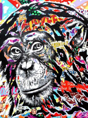 JAWBREAKERS technique mixte sur toile 80x80 by Jo Di Bona 2019 - Collection privée