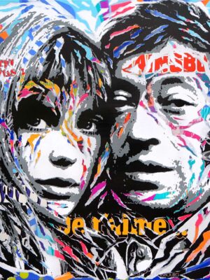 JE TrsquoAIME MOI NON PLUS technique mixte sur toile 120x170 by Jo Di Bona 2019 - Collection privée