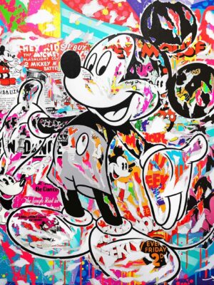 OCEANErsquoS MOUSE technique mixte sur toile 100x100 by Jo Di Bona 2022 - Collection privée