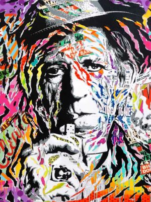 POP ART STAR technique mixte sur toile 195x130 by Jo Di Bona 2017 - Collection privée