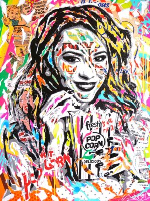 POP CORN 1 technique mixte sur toile 97x130 by Jo Di Bona 2019 © Collection Musee Laubie Mecanic Art