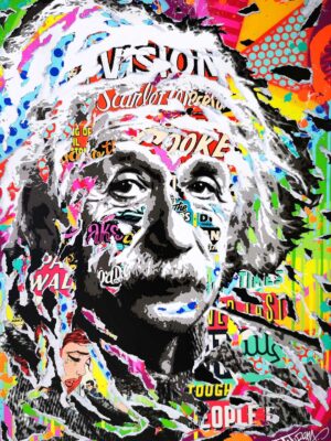 POP GENIUS technique mixte sur toile 50x70 by Jo Di Bona 2022 - Collection privée