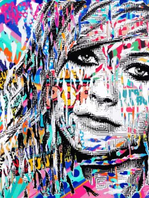SAD BUT TRUE technique mixte sur toile 100x100 by Jo Di Bona 2017 - Collection privée