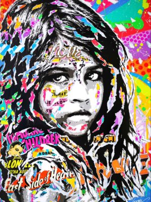 WILD CHILD technique mixte sur toile 50x70 by Jo Di Bona 2022 - Collection privée
